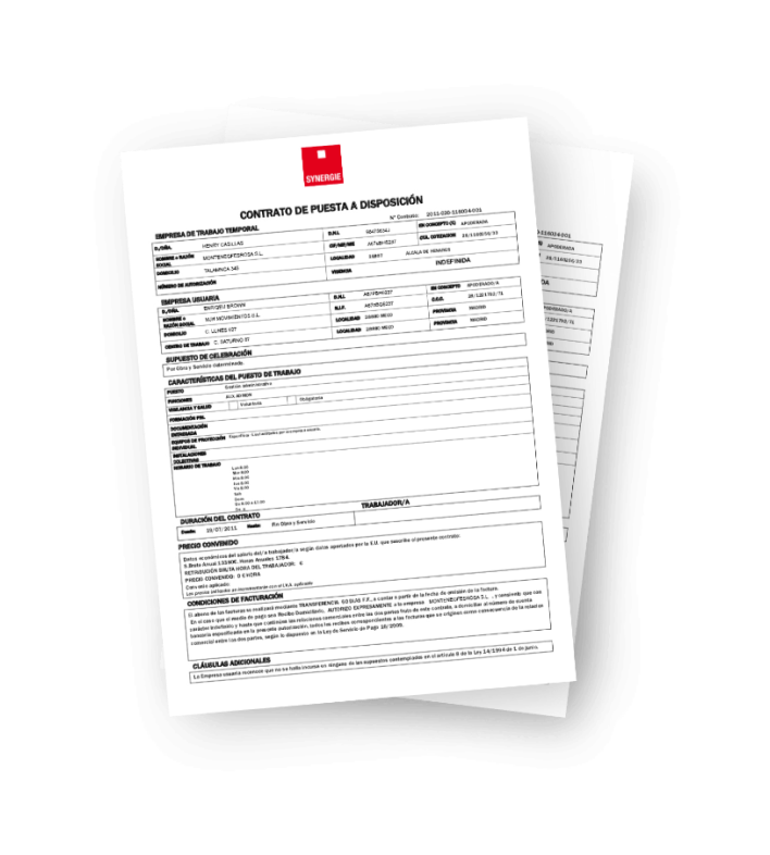 Synergie contracts screenshot