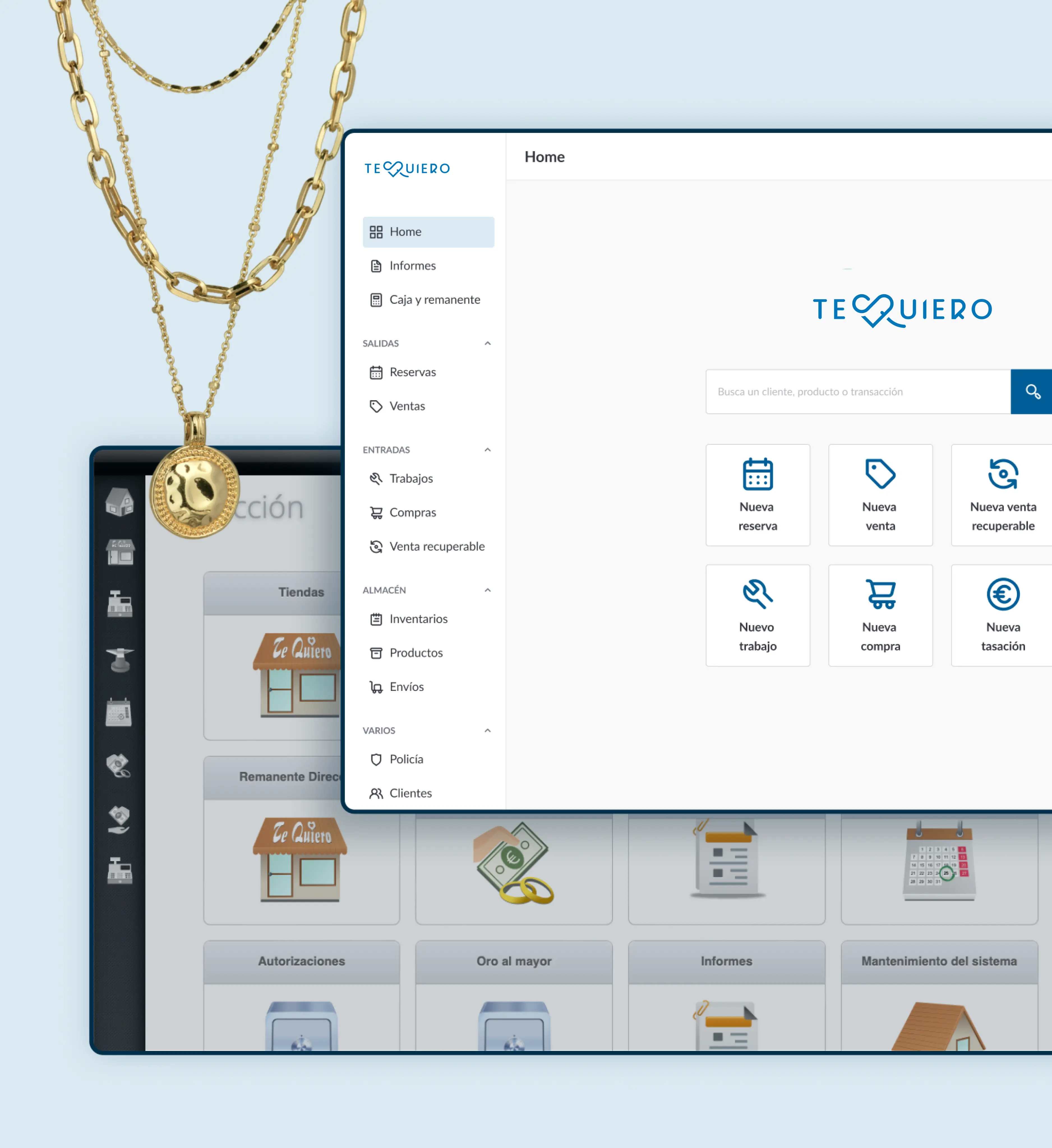 Te Quiero backoffice screenshot