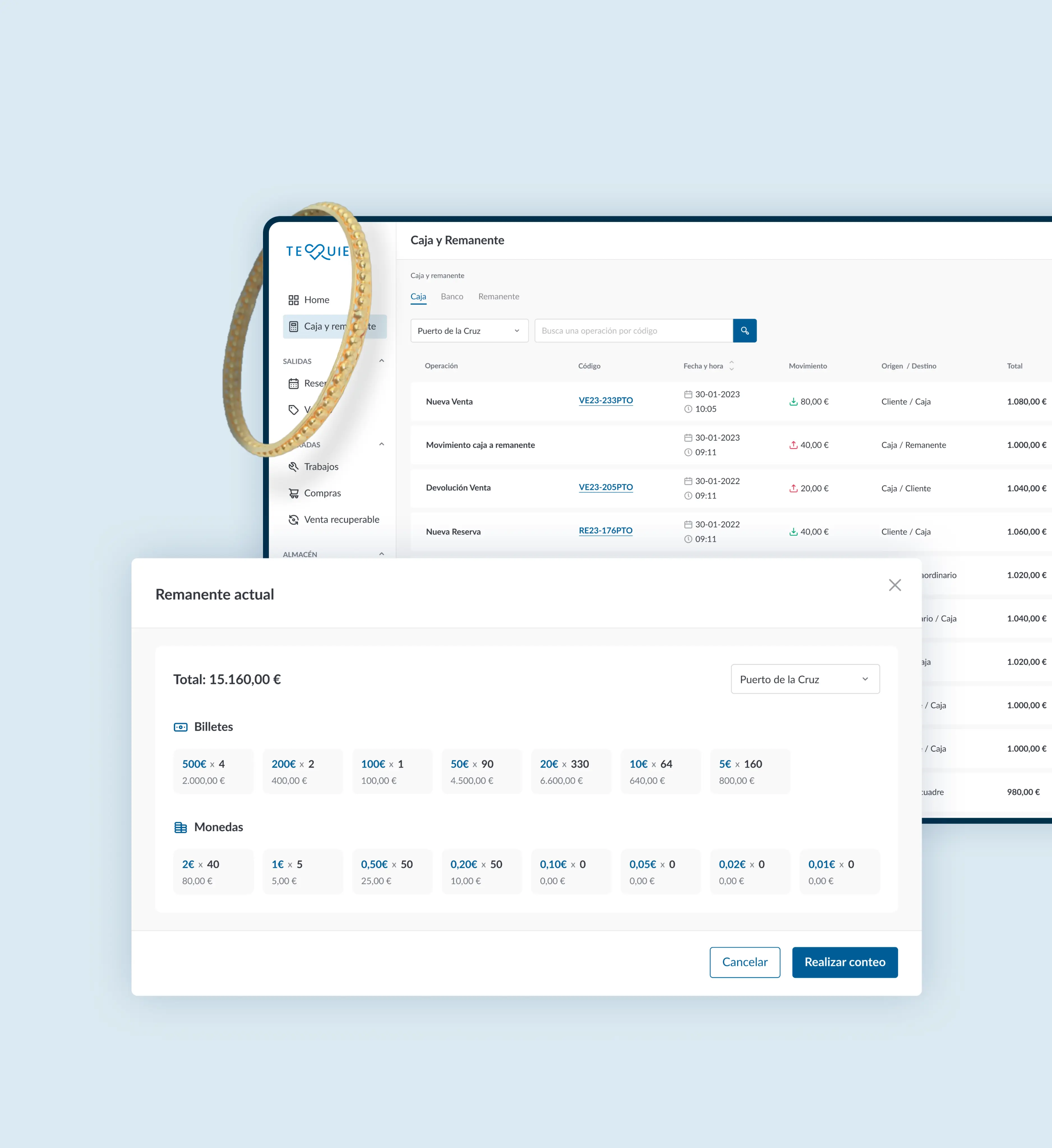 Te Quiero backoffice screenshot