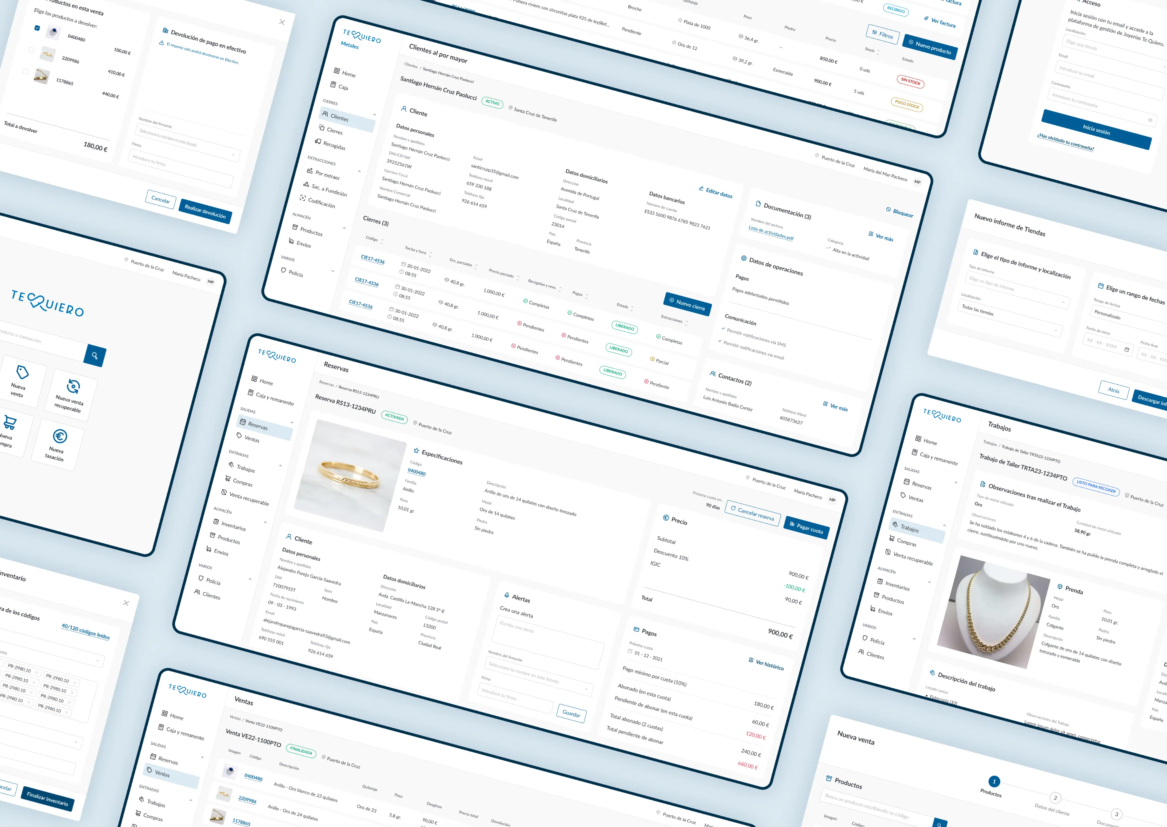 Te Quiero backoffice screenshot